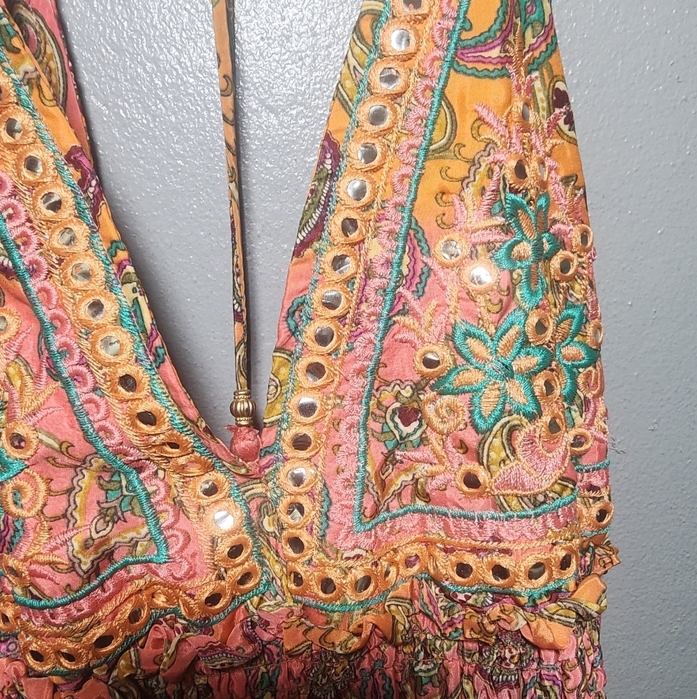 Zury Boho Paisley Silk-Blend Dress – Free Size – Made in India - Picture 6 of 10